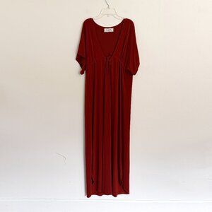 josa tulum // V LARGO ITIWAY kaftan v neck red dress coverup OS